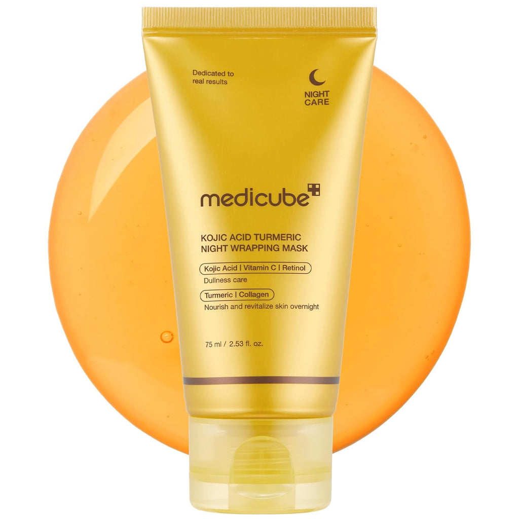 Medicube Kojic Acid Turmeric Overnight Wrapping Peel-Off Mask – Glass Skin Brightening & Hydration Treatment