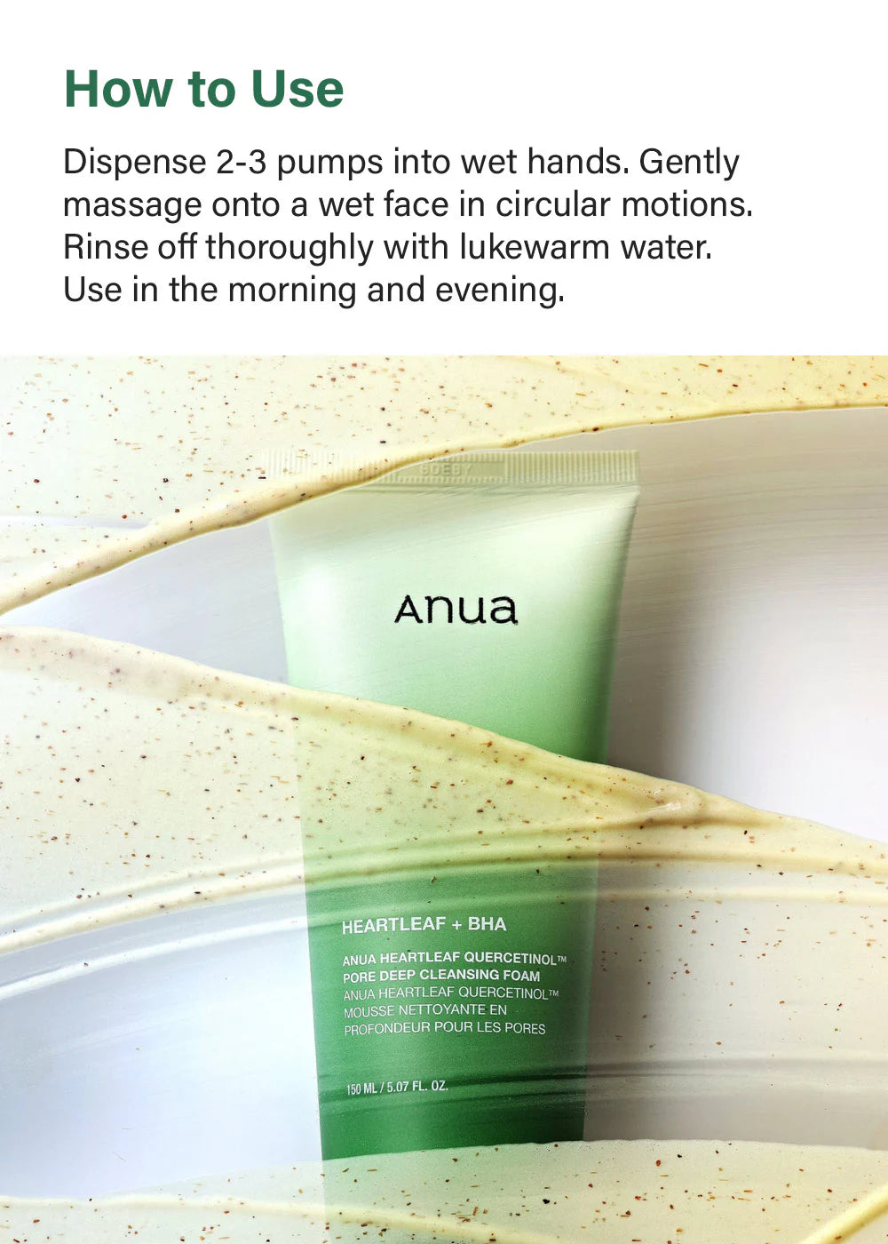 Anua Heartleaf Quercetinol Pore Deep Cleansing Foam (150ml)
