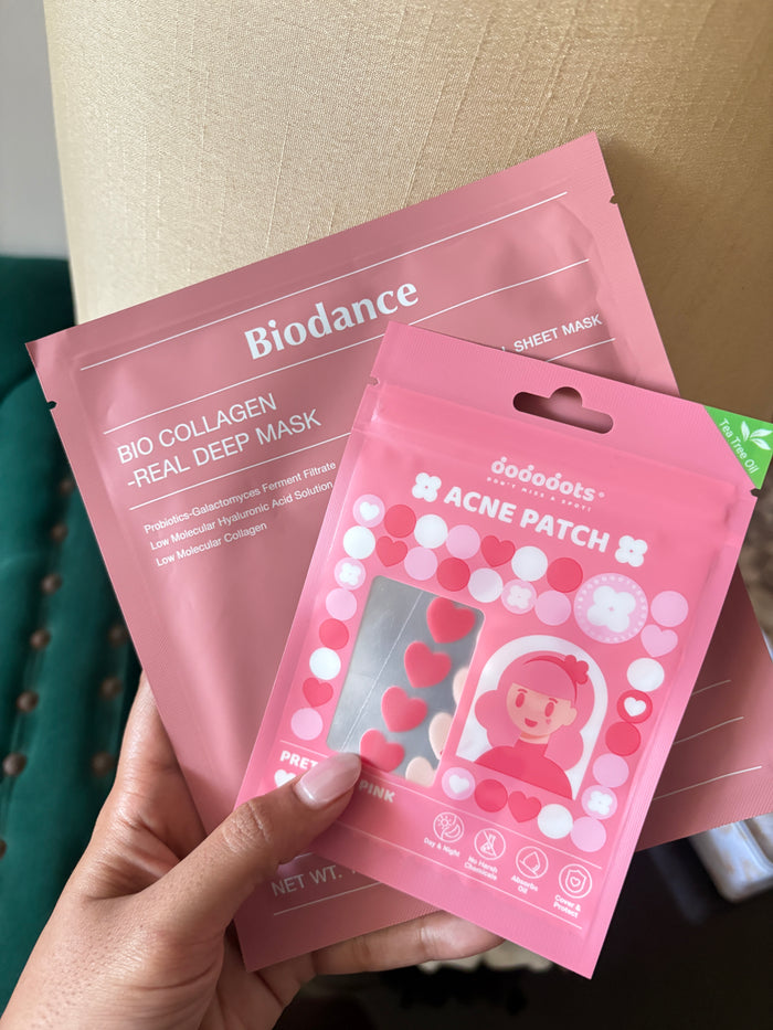 Biodance mask and heart acne patches